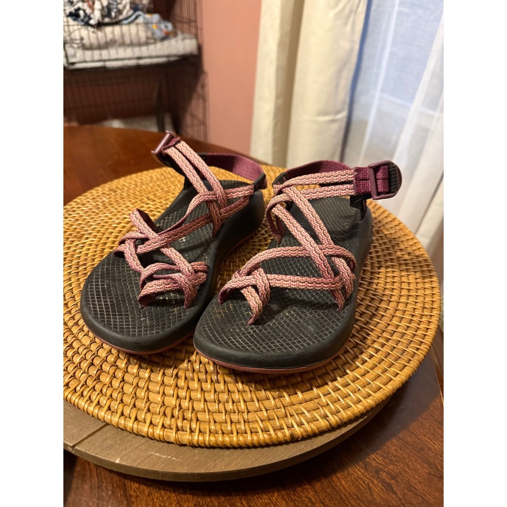 Chaco Z Cloud 2 Sandals Womens 6 Purple Pink Double Strap Toe Loop Vibram Sole